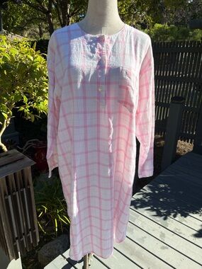Lanz of Salzburg Pink Gingham Cotton NightShirt~Gown❤️